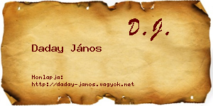 Daday János névjegykártya