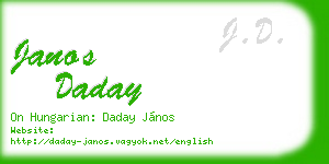 janos daday business card