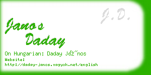 janos daday business card